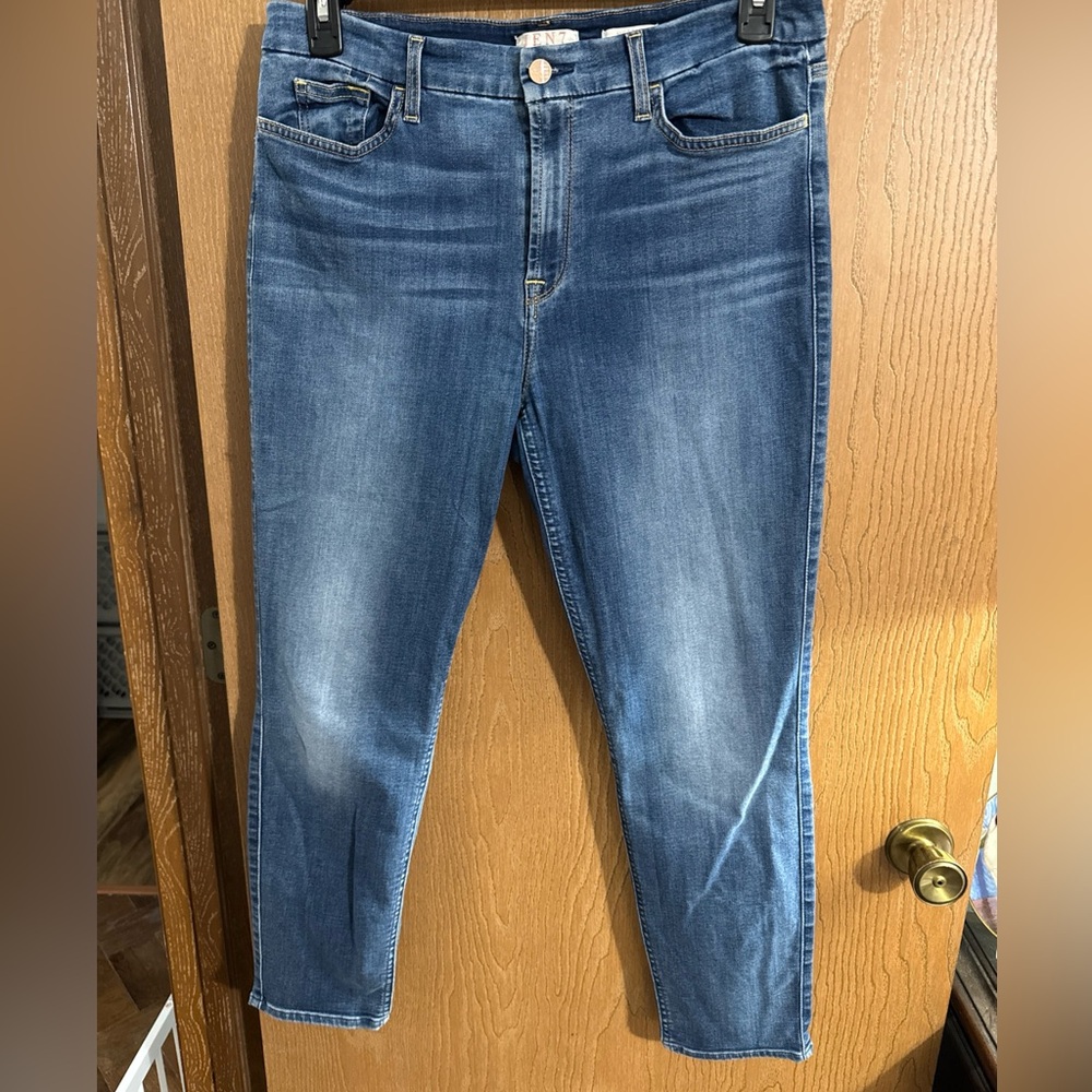 Jen7 for All Mankind Women's Leopard Ankle Skinny Jeans, Size 12